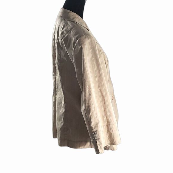 Rafaella Cream Grey White Stripe 2 pc Pant Suit Size 18W - Picture 6 of 11